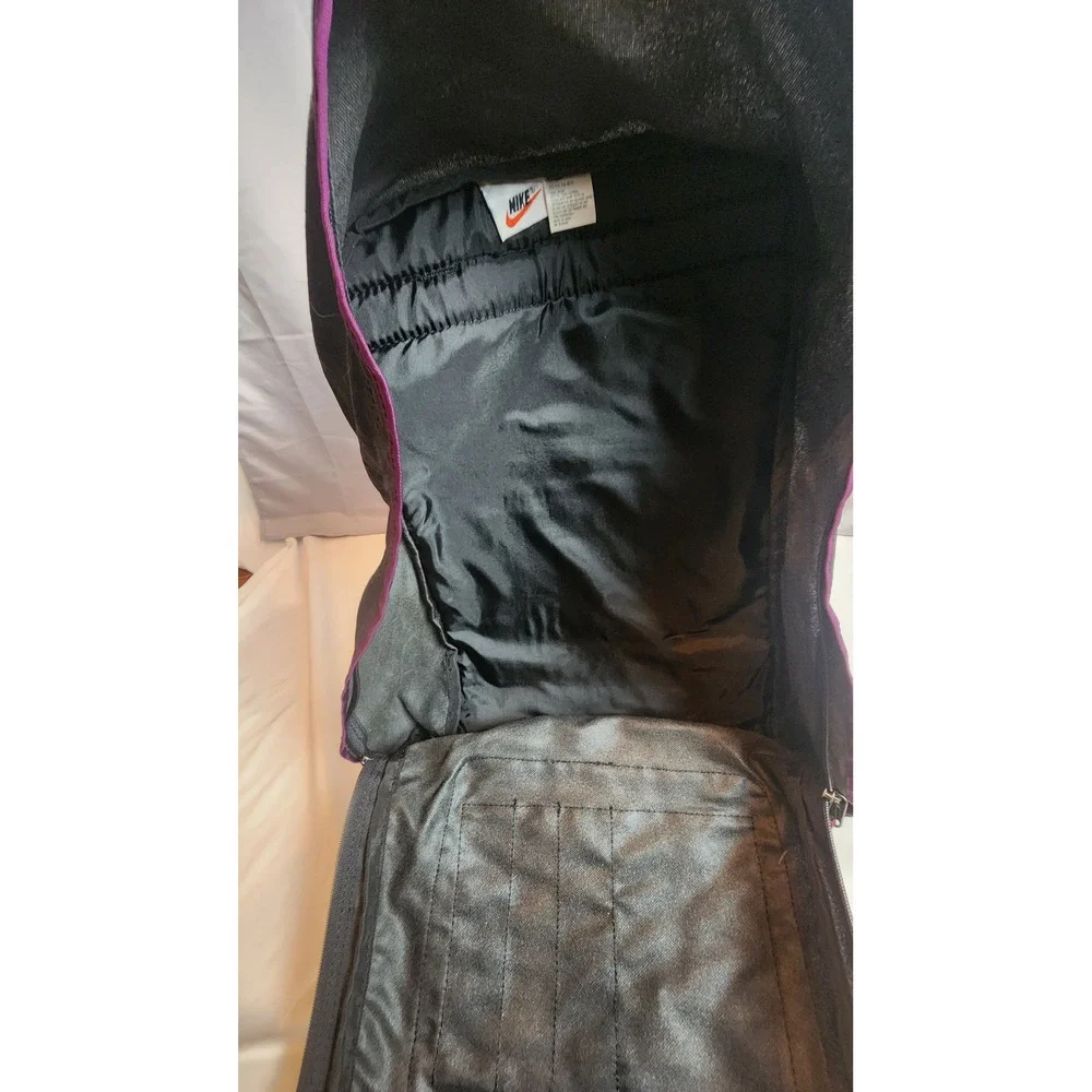 Vintage Nike 90s Backpack Black Purple Suede Bottom Daypack Made in Korea Bag